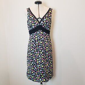 Sigrid Olsen Floral A Line Knee Length Multicolor Sleeveless Dress Size 8